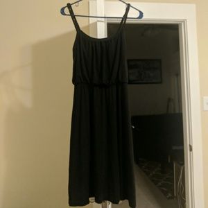 Gap black twisted strap dress with cinched waist